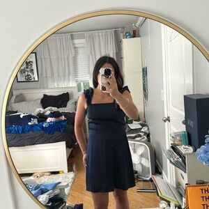 socialite size small blue puffy sleeve dress